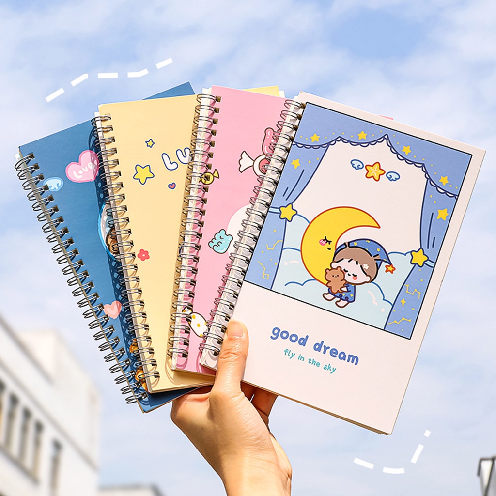 1PCS Notebook A5 Office Stationery Travel Diary Creative Cartoons Coil ...