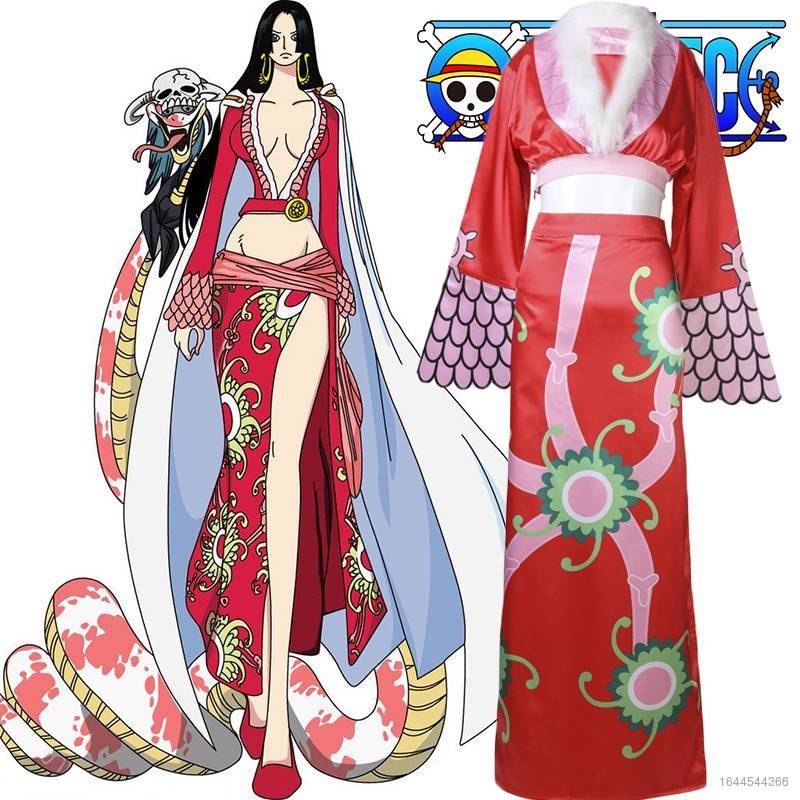 One Piece Boa Hancock Cosplay Cheongsam Dress Women Kimono Costume Long ...