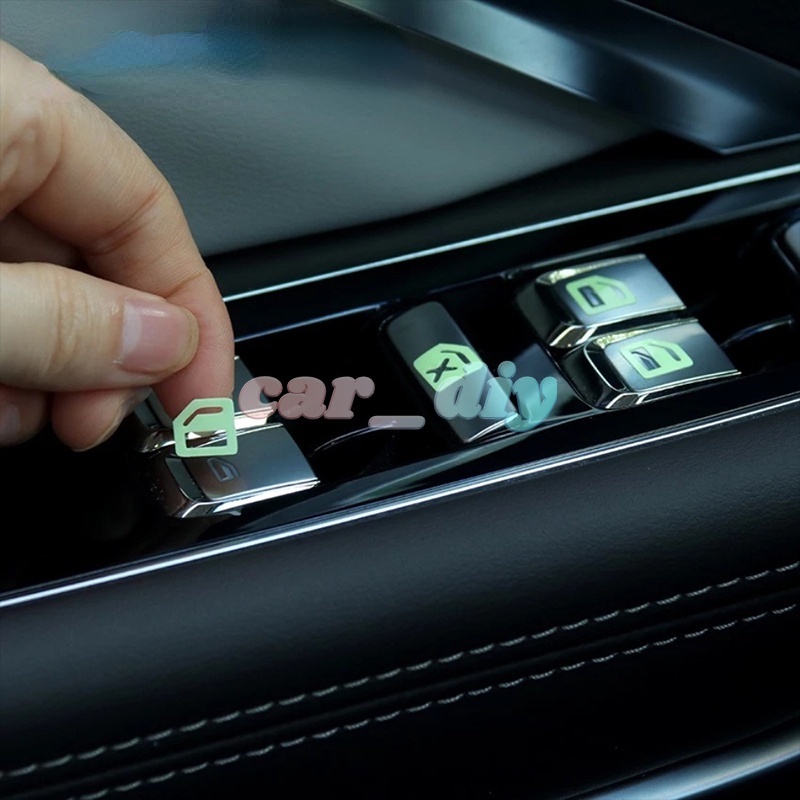 Luminous Car Window Door Switch Button Sticker Set/Control Panel ...