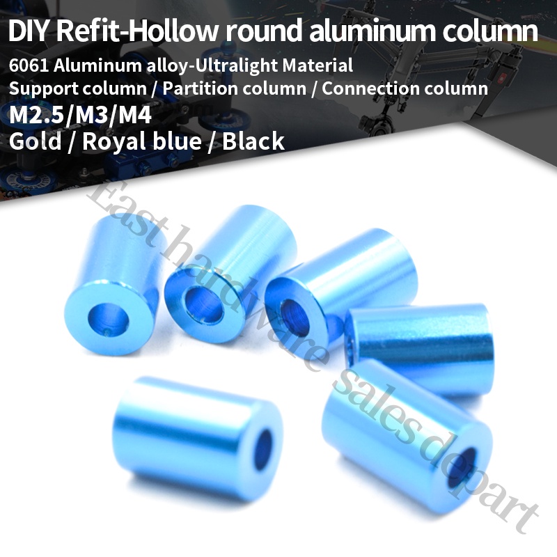 10pcs M3 Hexagonal Aluminum Column Connecting Column FPV Model Aircraft Body Aluminum Rod Double Internal Teeth Top Column-M3,55mm,Yellow