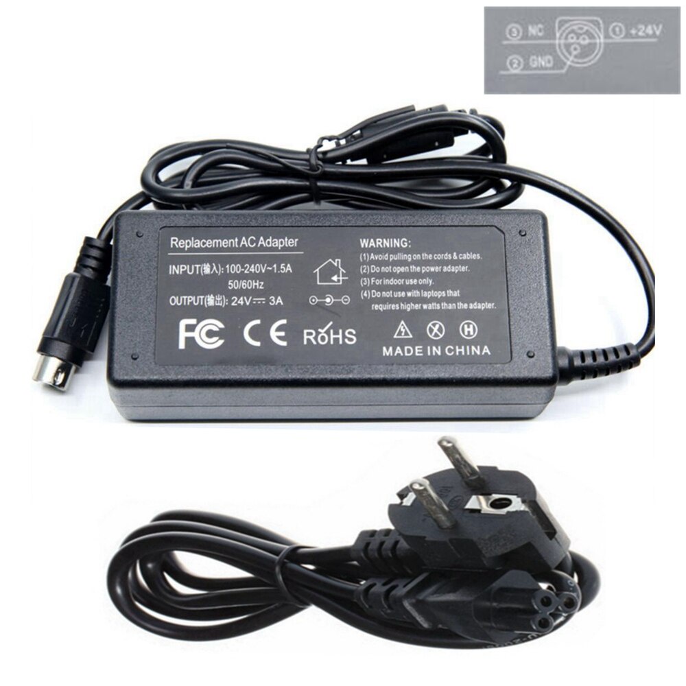 3A AC Adapter For FDL Label Printer Pos System PRL0602U-24 6986618-5S ...