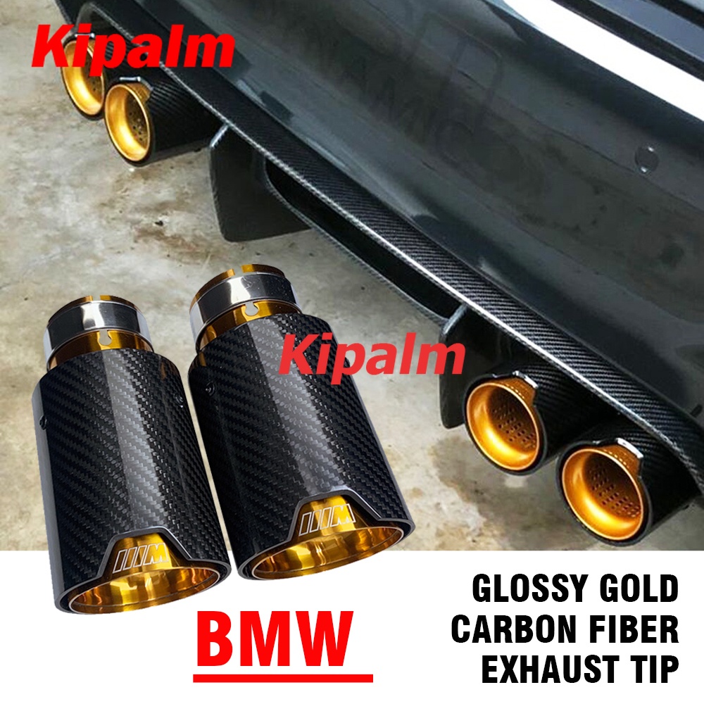 M Performance Style Gold Stainless Steel Inner Pipe Carbon Fiber ...