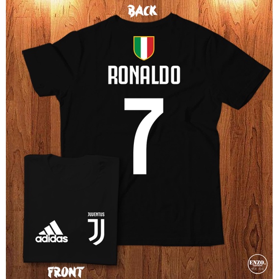 Spark Apparel Soccer Shirt #7 Cristiano Ronaldo Juve Boys Girls Youth Long Sleeve T-Shirt