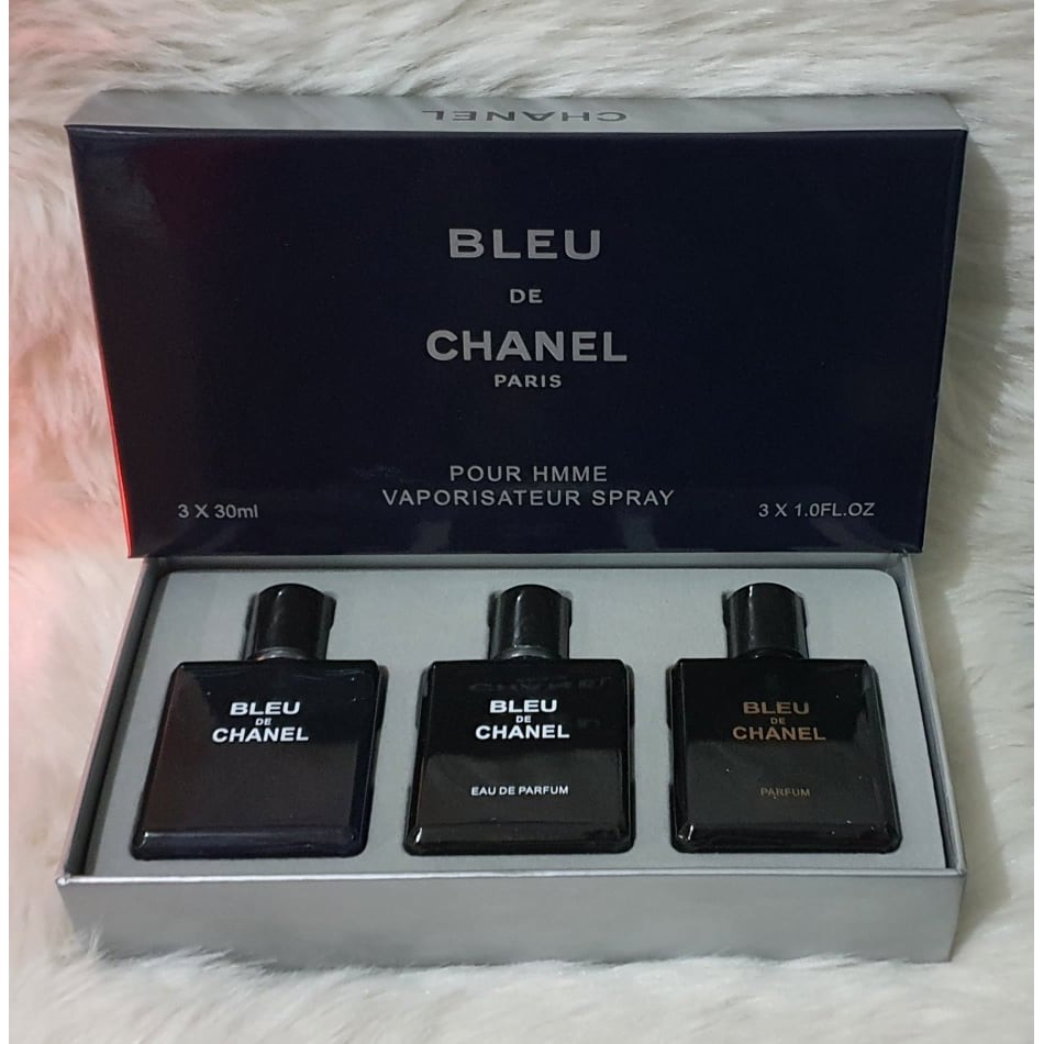 Bleu de Chanel Pour Homme Perfume Set of 3 Travel Size Miniature