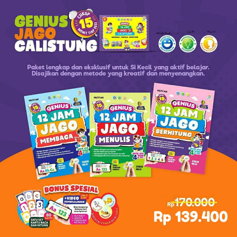 Genius 12-hour Package Jago Calistung - Writing And Counting Reading ...