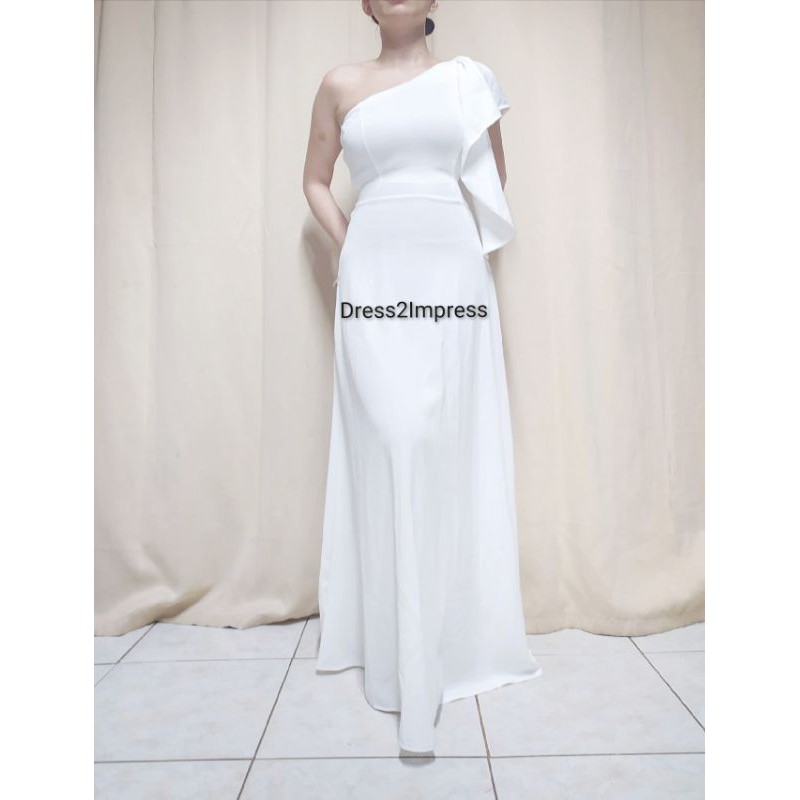 venus cut infinity dress cara kho teal venus cut slit gown, Women's Fashion, Dresses & Sets, Evening  dresses & gowns on Carousell