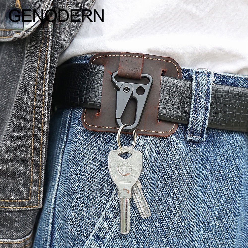 GENODERN Genuine Leather Key Holder with Belt Belt Loop Vintage Key ...