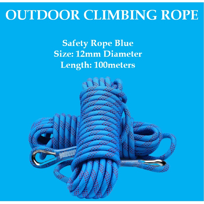 Blue12mm Safety Rope20-50-100m Climbing/Hiking Rope Safety Rescue ...