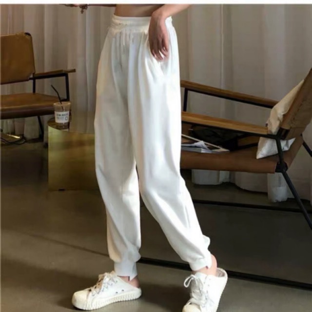 White discount jogger pants