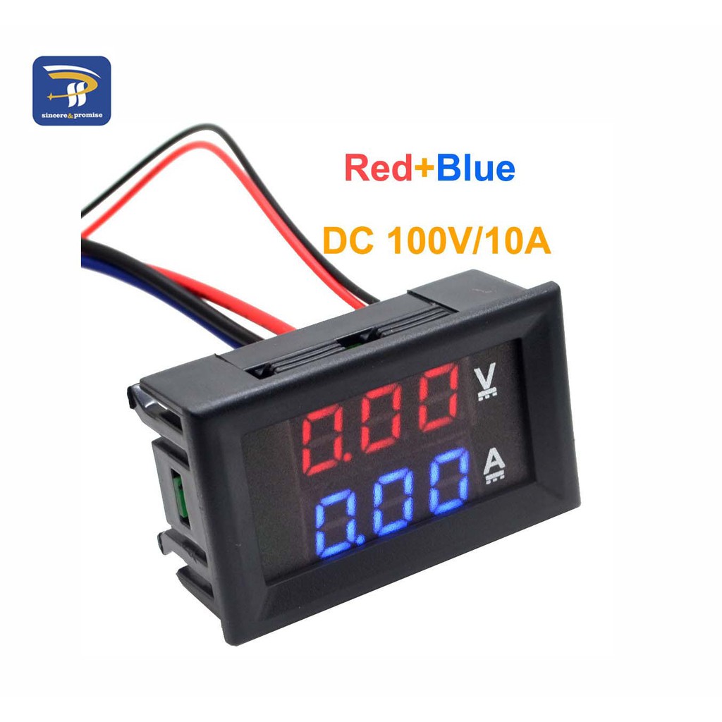 Led Dc 0 100v 10a Dual Display Meter Digital Voltmeter Ammeters Panel