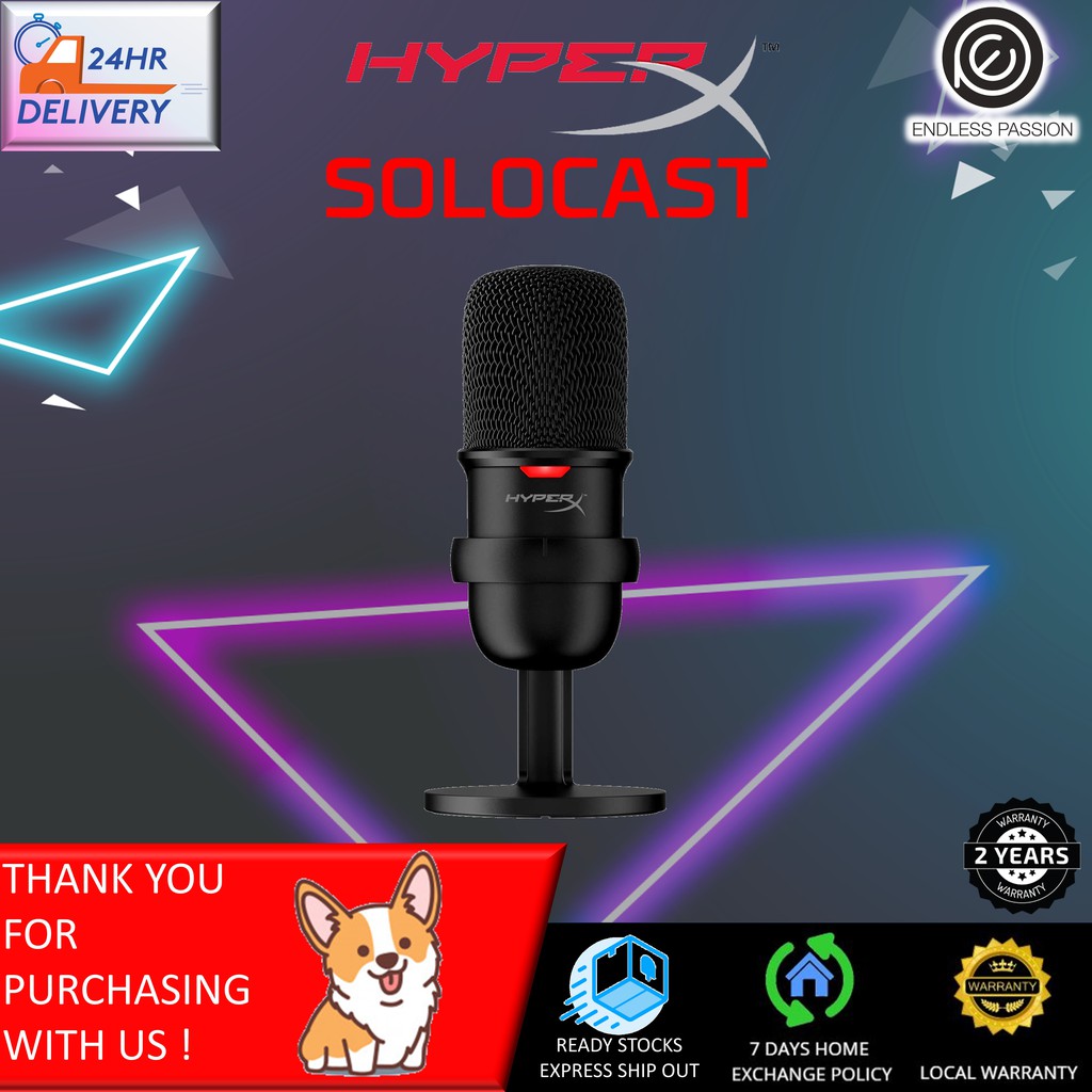 HyperX SoloCast USB Condenser Gaming Microphone, for PC, PS4, and Mac