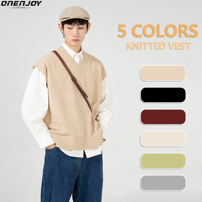 Fashion Casual Solid Knit Vest Sleeveless Sweater @ Best Price Online