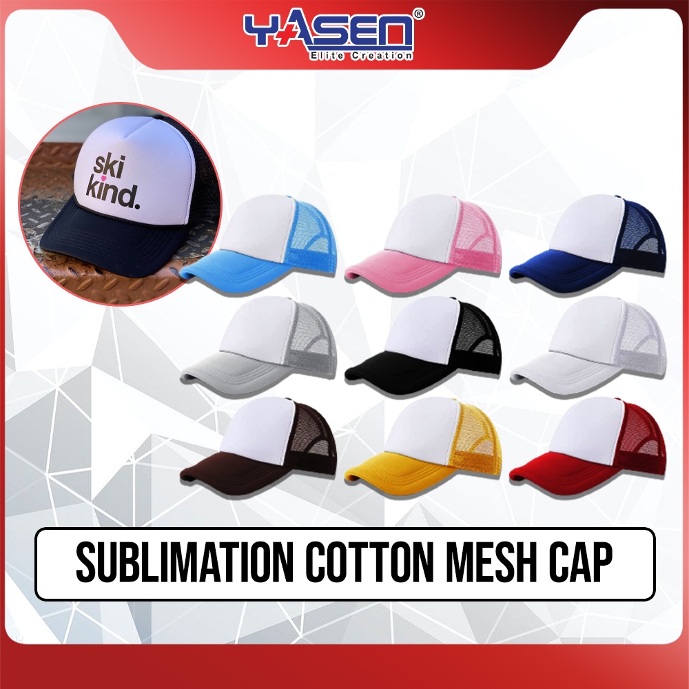 Sublimation Printable Net Cap Mesh Baseball Caps Adjustable Trucker Cap ...
