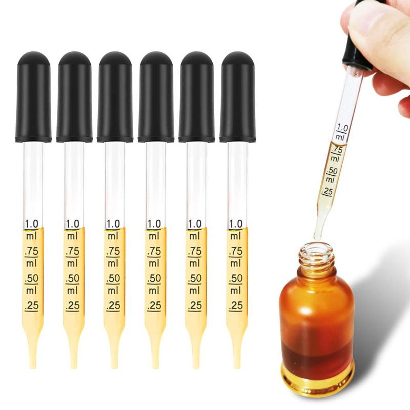 Niki Reusable Dropper Glass Liquid Droppers for Liquid Medicines ...