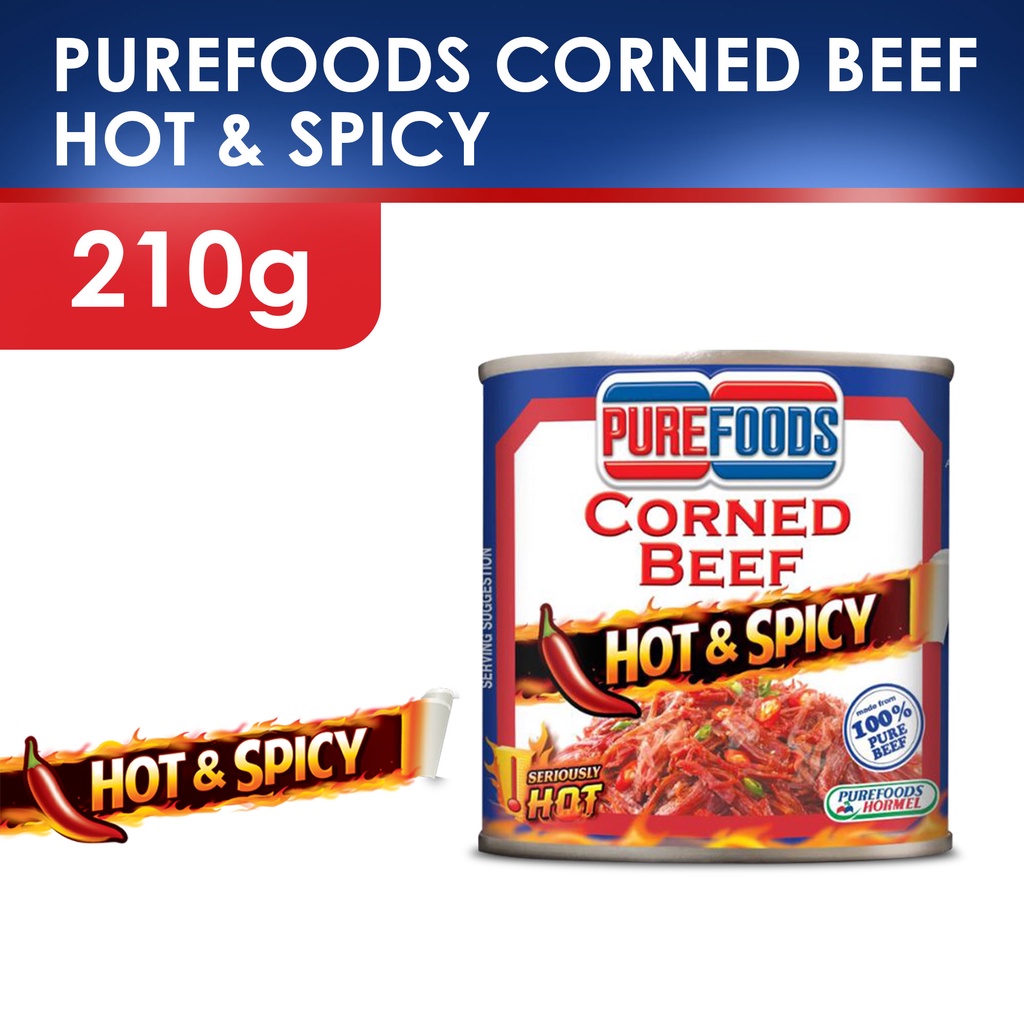 Product image Purefoods Corned Beef Hot & Spicy (210g)