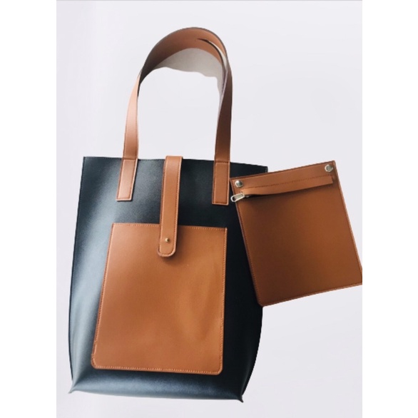 Leather tote 2025 bag shopee