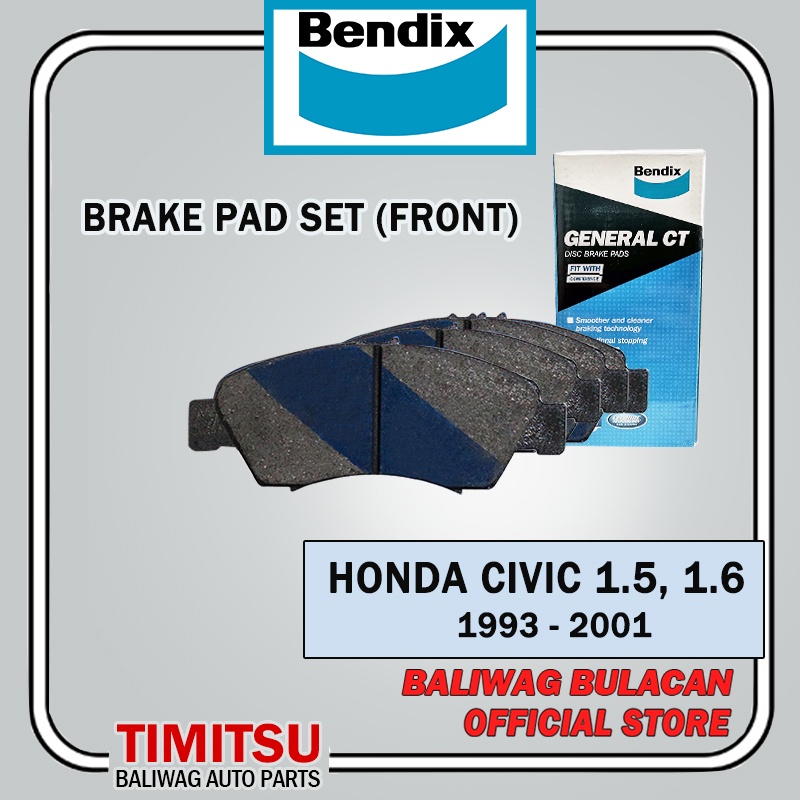 BRAKE PADS FRONT SET HONDA CIVIC 1.5, 1.6 19932001 / CITY / JAZZ