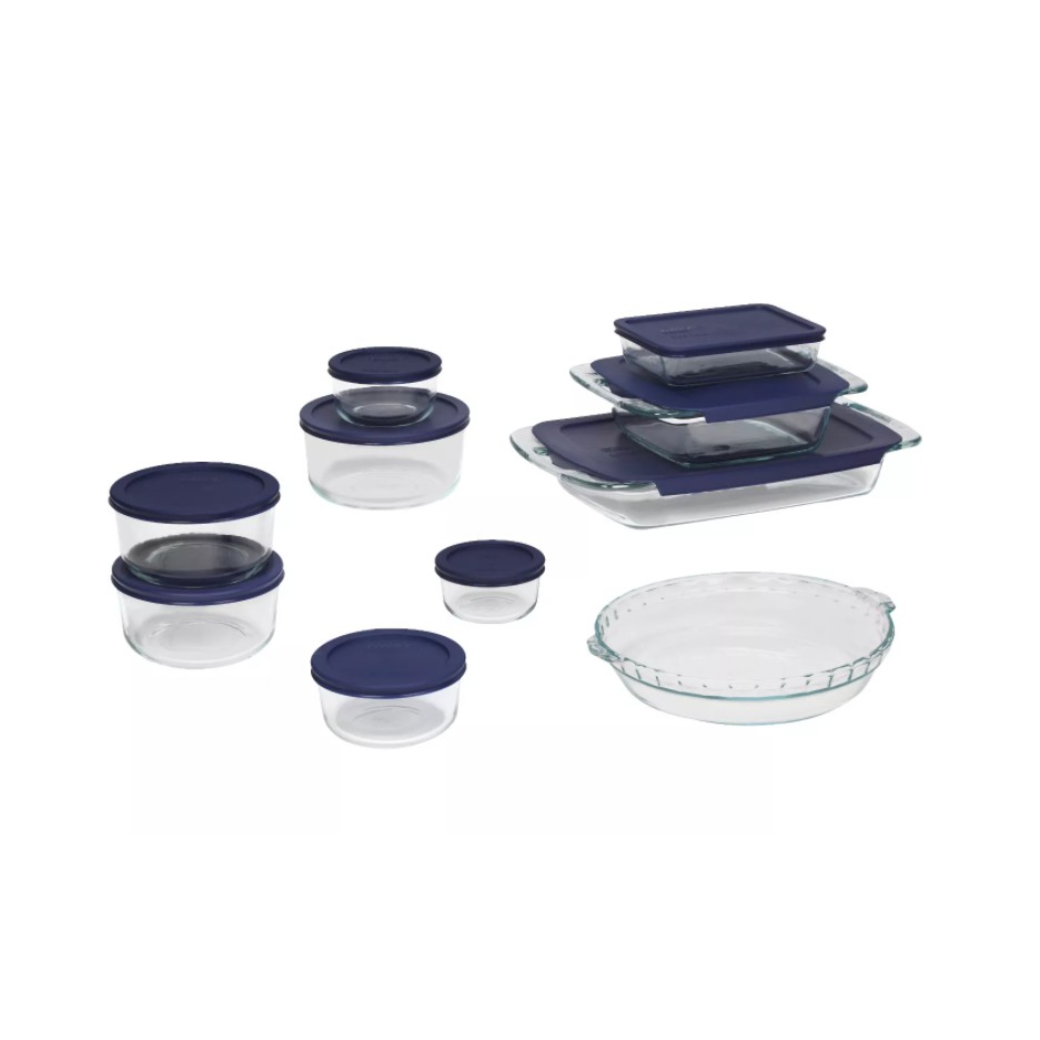 Pyrex 19-Piece Glass Bake and Store Set Made in USA Guaranteed ...