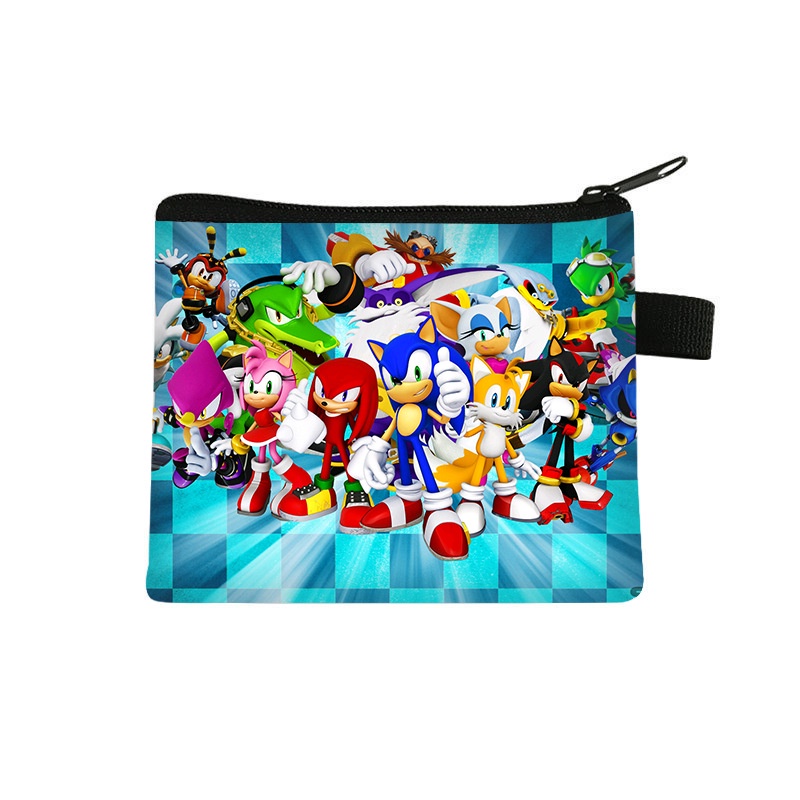 Hedgehog Wallet Sonic Key Coin Purse Fashion Print Kids
