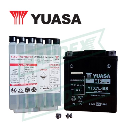 YUASA Ytx7L-Bs Motorcycle Battery (12V-6Ah) Maintenance-Free With