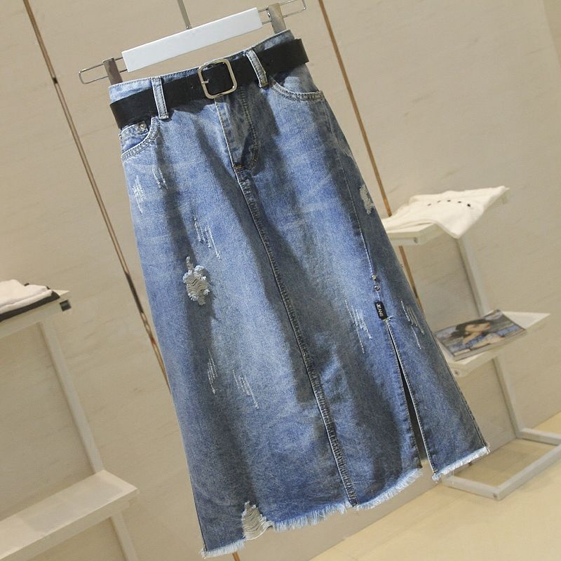 Mid length outlet denim skirts 5xl