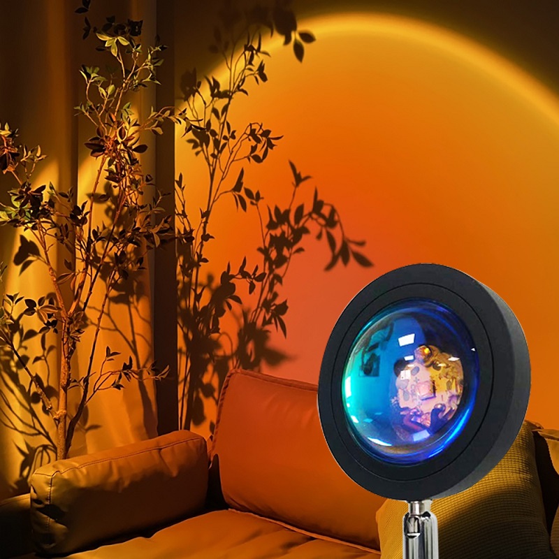 Sunset Lamp Rainbow Projection Lamp LED Light Projector for Living Room  Bedroom Background Wall Color Lights for Taking Pictures Live Broadcast 