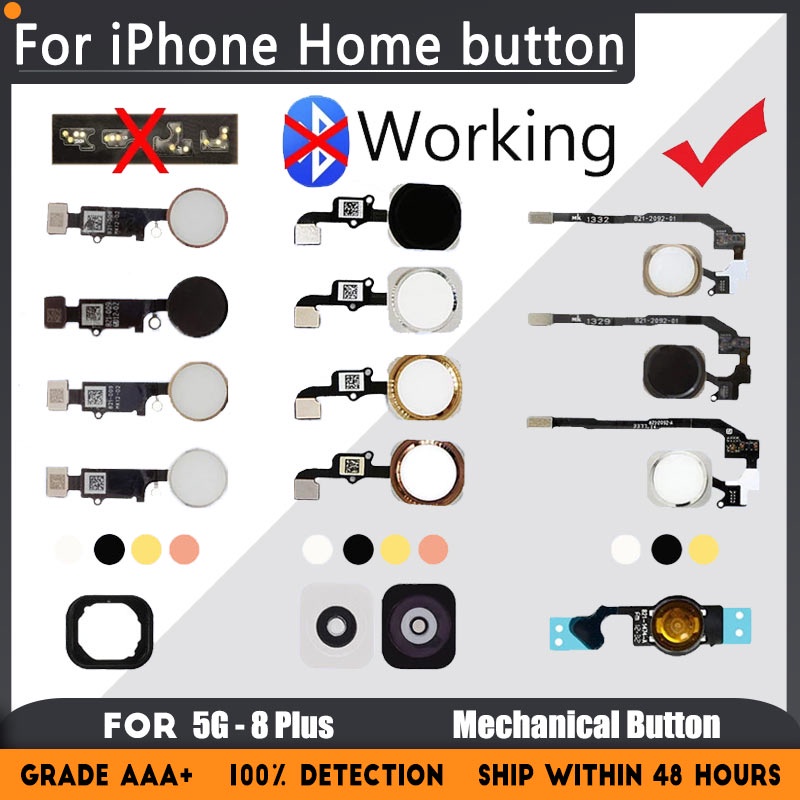 Home Button Flex For iPhone 6 6s 7 8 Plus 5s SE 5C 5G Return Back Home