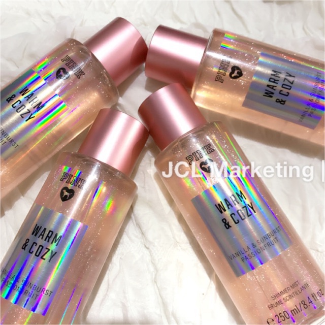 Victoria secret pink warm and cozy shimmer mist hot sale