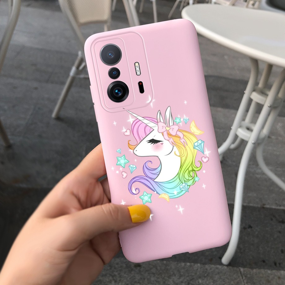 HAOYE Cover Per Xiaomi Mi 11T Pro / Mi 11T 5G – Custodia 360° Trasparente, Doppio Strato TPU+PC, Con Proteggi Schermo, Rosa - 3
