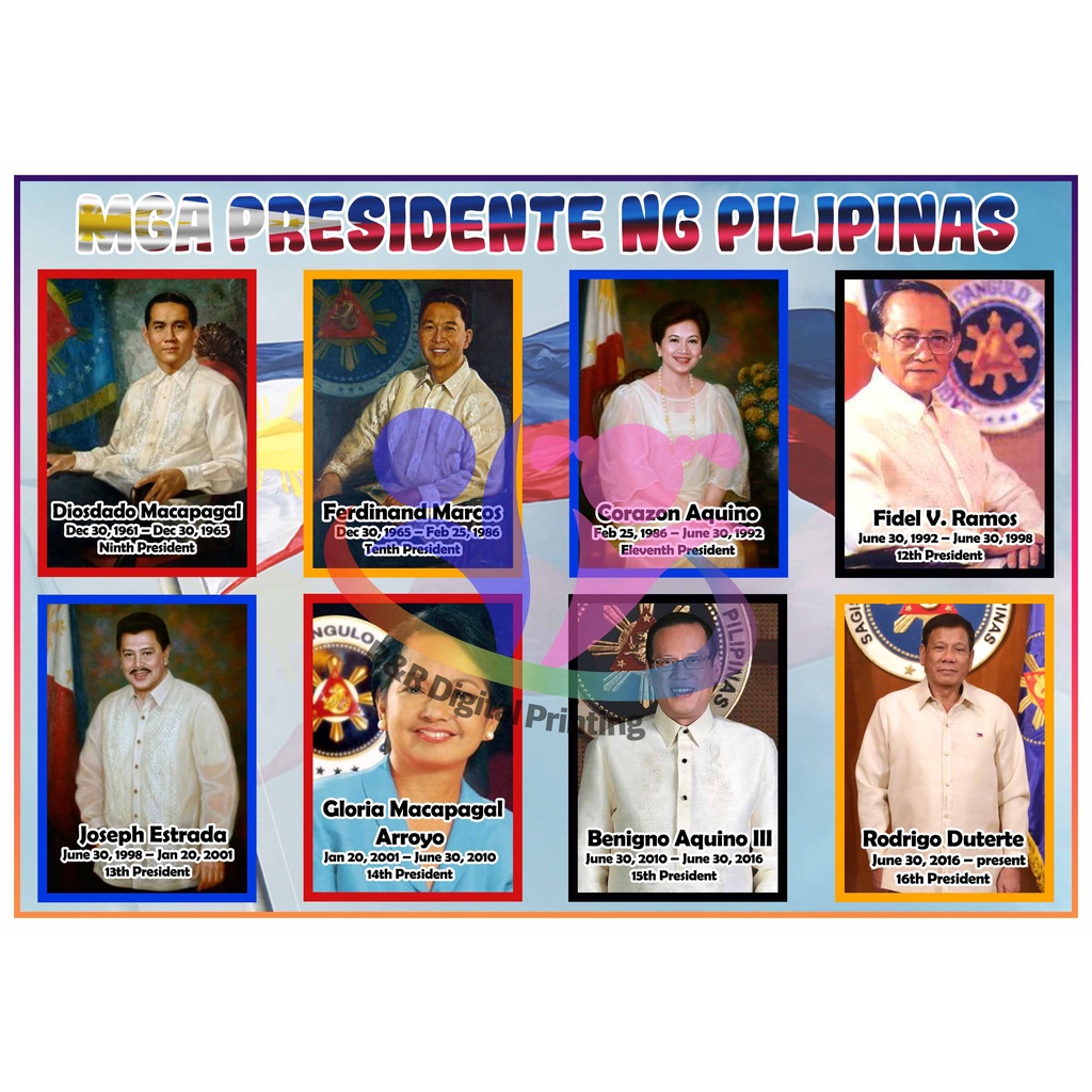 Philippines' President Chart A4 Size Laminated | Shopee Philippines