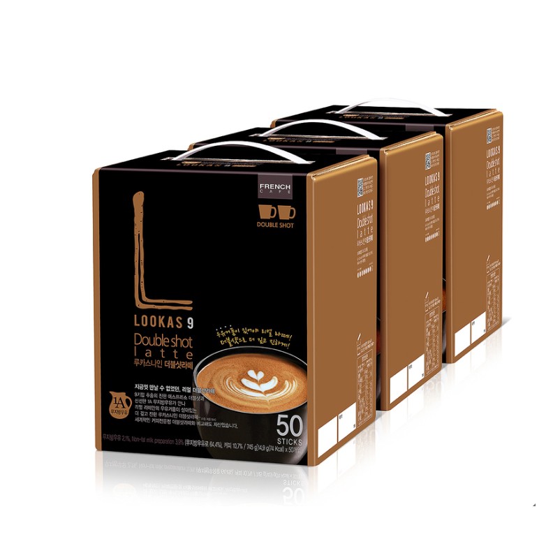 " Lookas9 Double Shot Latte Coffee 14.9g x 50Stick x 3Box" SCWT