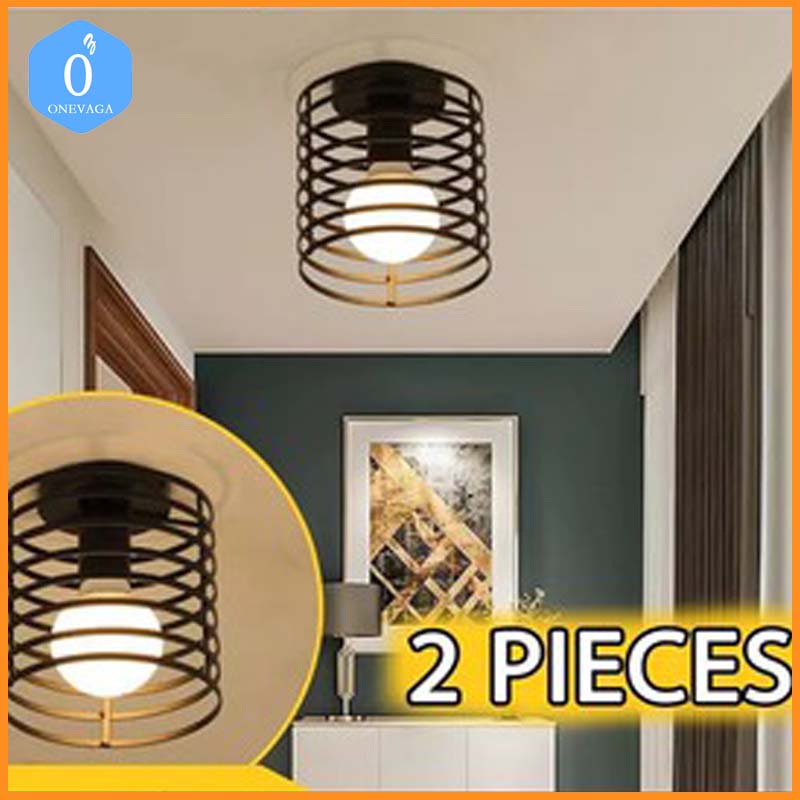 Eightlayer Round Cage Retro Ceiling Light Retro Kitchen Fixed Iron
