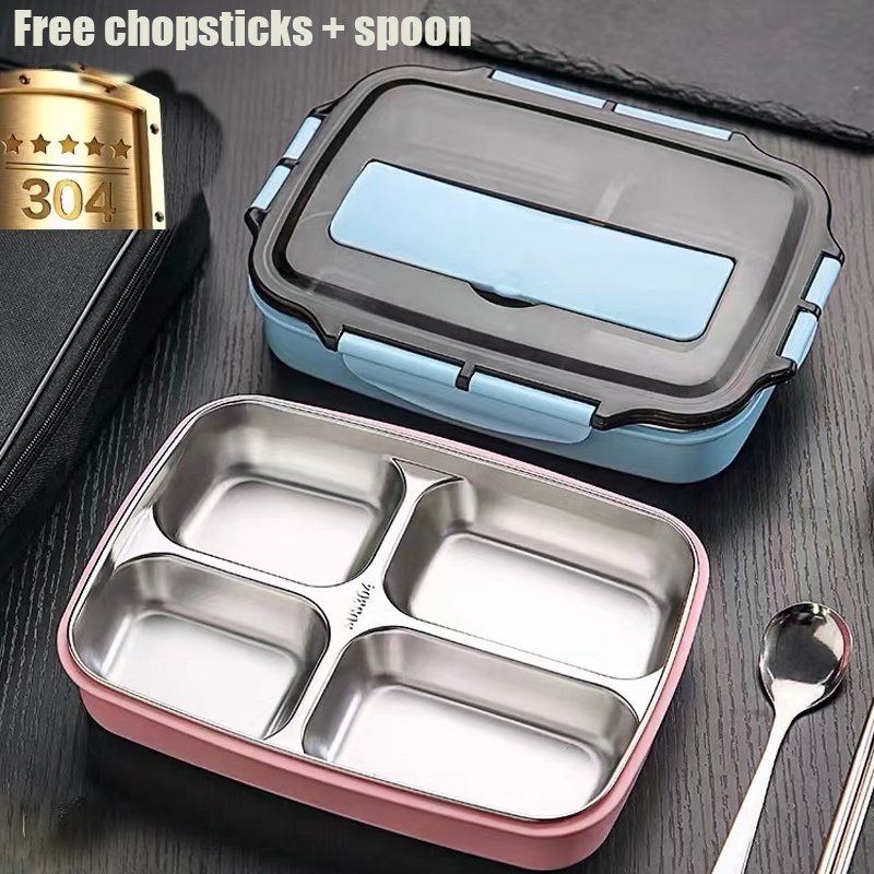 Portable 304 Stainless Steel Outgoing Bento Lunch Box Leak Proof ...