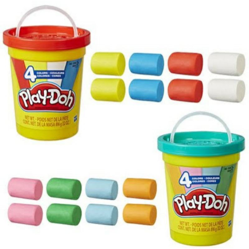Play-Doh 2-lb.Bulk Super Can of 4 Classic Colors - Red, Blue, Yellow and  White 