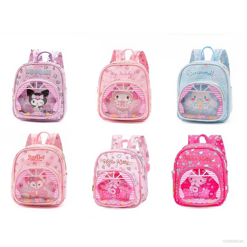 BEST Sanrio Kuromi LinaBell Kids PU Mini Backpack Cute Melody Girl ...