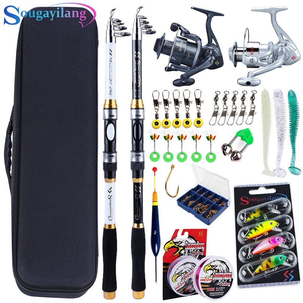Sougayilang Telescopic Fishing Rod Bag Full Set 1.8M3.3M Action M