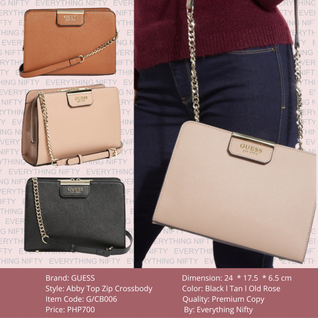 GUESS ABBY TOP ZIP CROSSBODY BAG Shopee Philippines