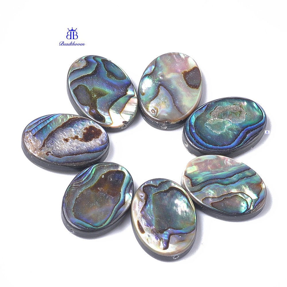 1-5pc Natural Abalone Shell/Paua Shell Beads Oval 18x13x3.5mm Hole: 1mm ...