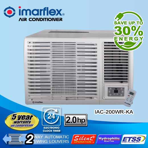 Imarflex Window Type Air Conditioner 2.0Hp Remote Control IAC-200WR-KA ...