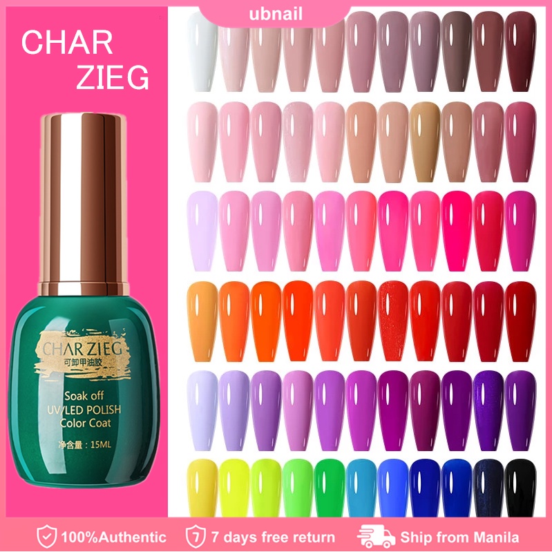15ml CHAR ZIEG Soak Off UV Gel Nail Polish Green Nude Blue Red Nail Art