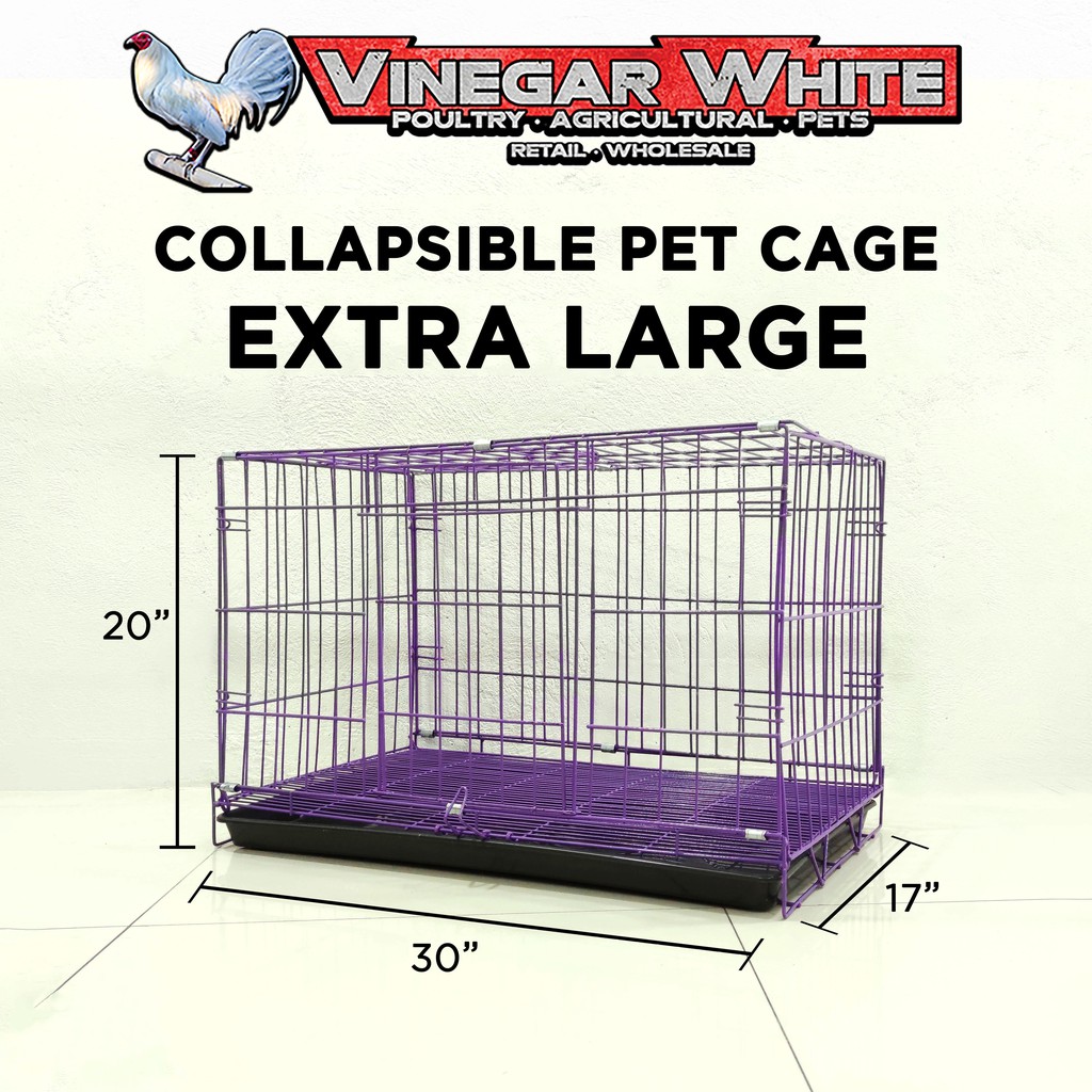 Heavy Duty Pet Cage Collapsible XL Free Poop Tray Dog Cat Rabbit Puppy