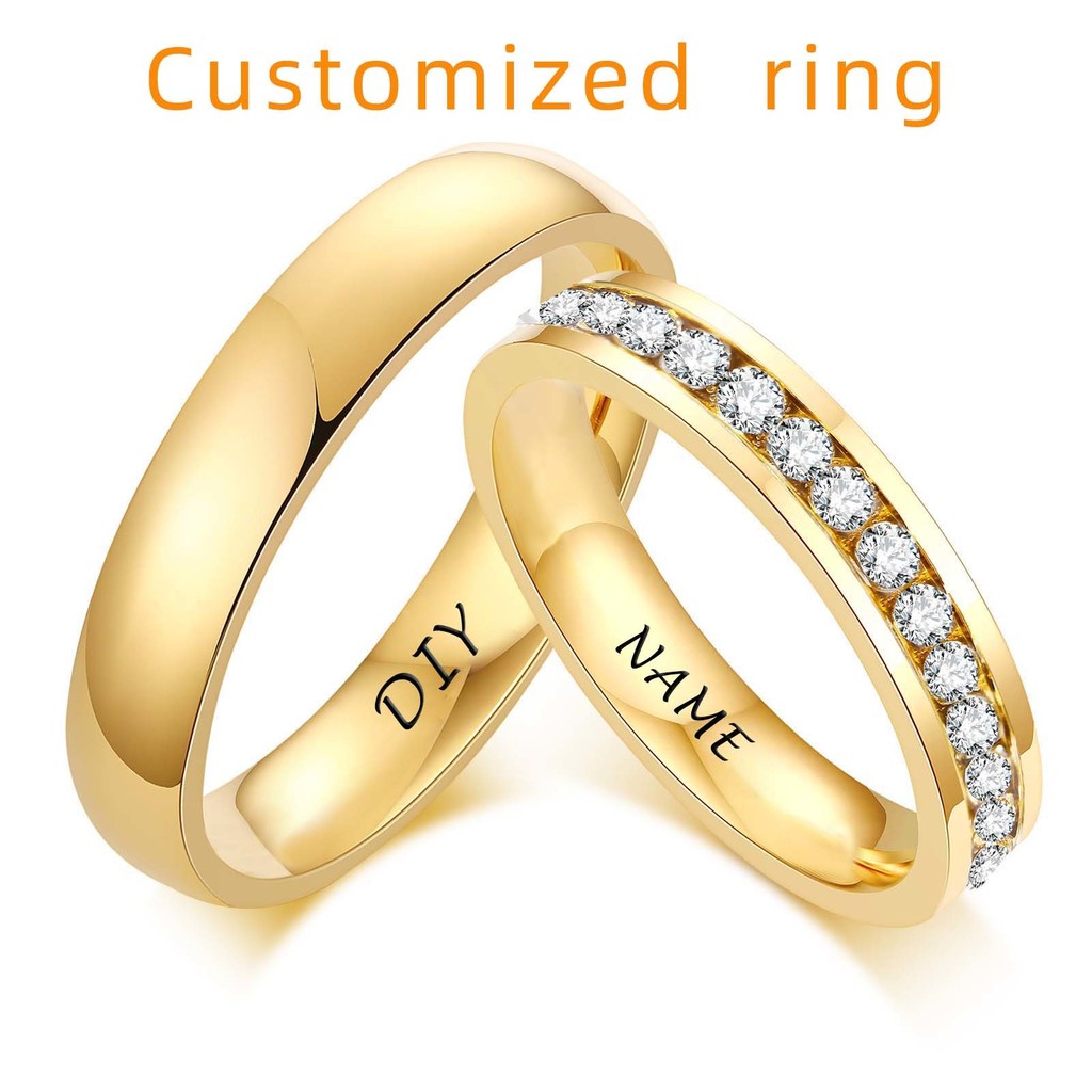 Wedding ring with on sale name