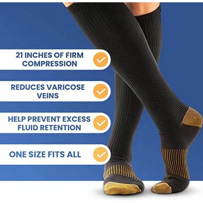 Men's Compression Socks KneeHigh Length to Support Blood Circulation