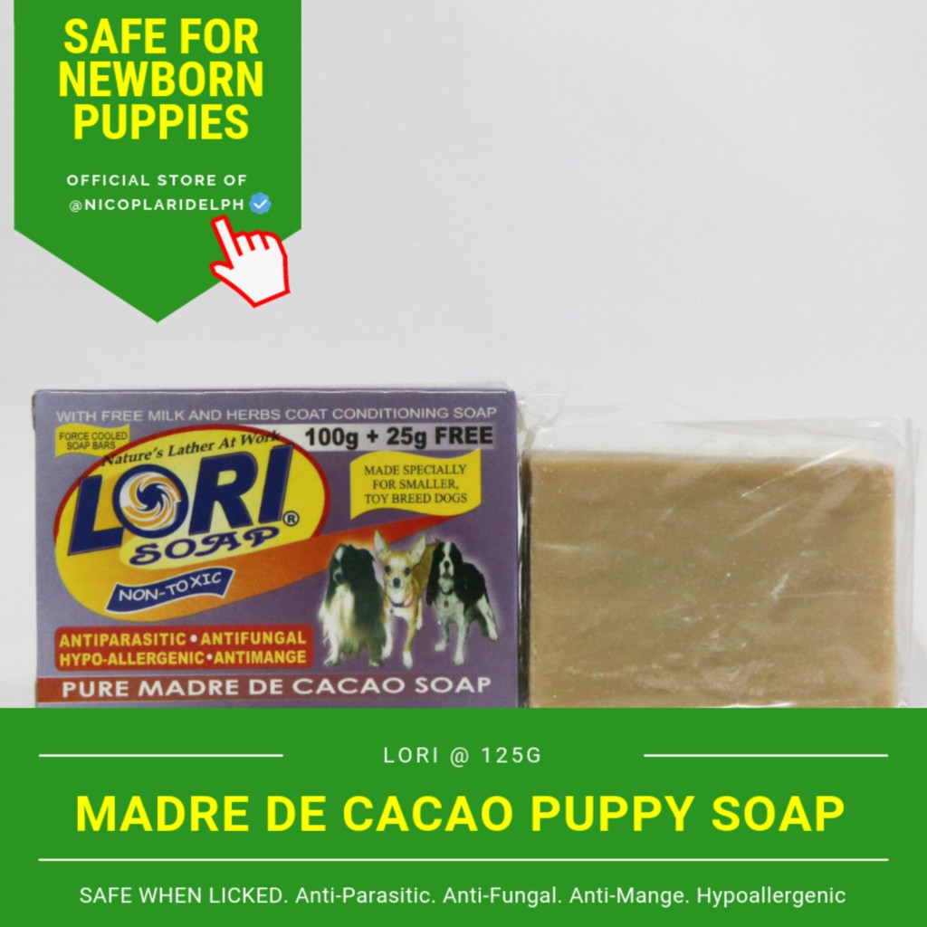 Lori Madre De Cacao Soap For Fast Treatment of Ticks and Mange on Puppy