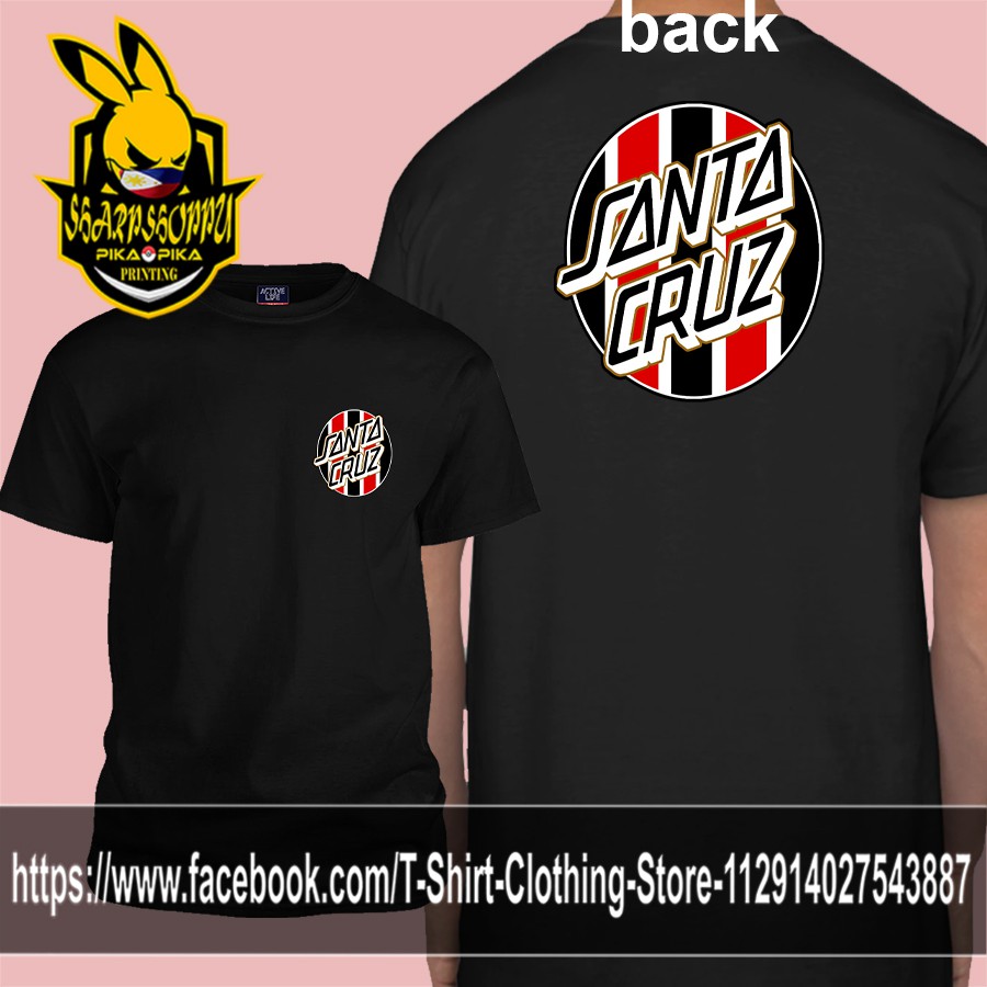 COD SANTA CRUZ BLACK RED FRONT BACK PRINT DESIGN UNISEX