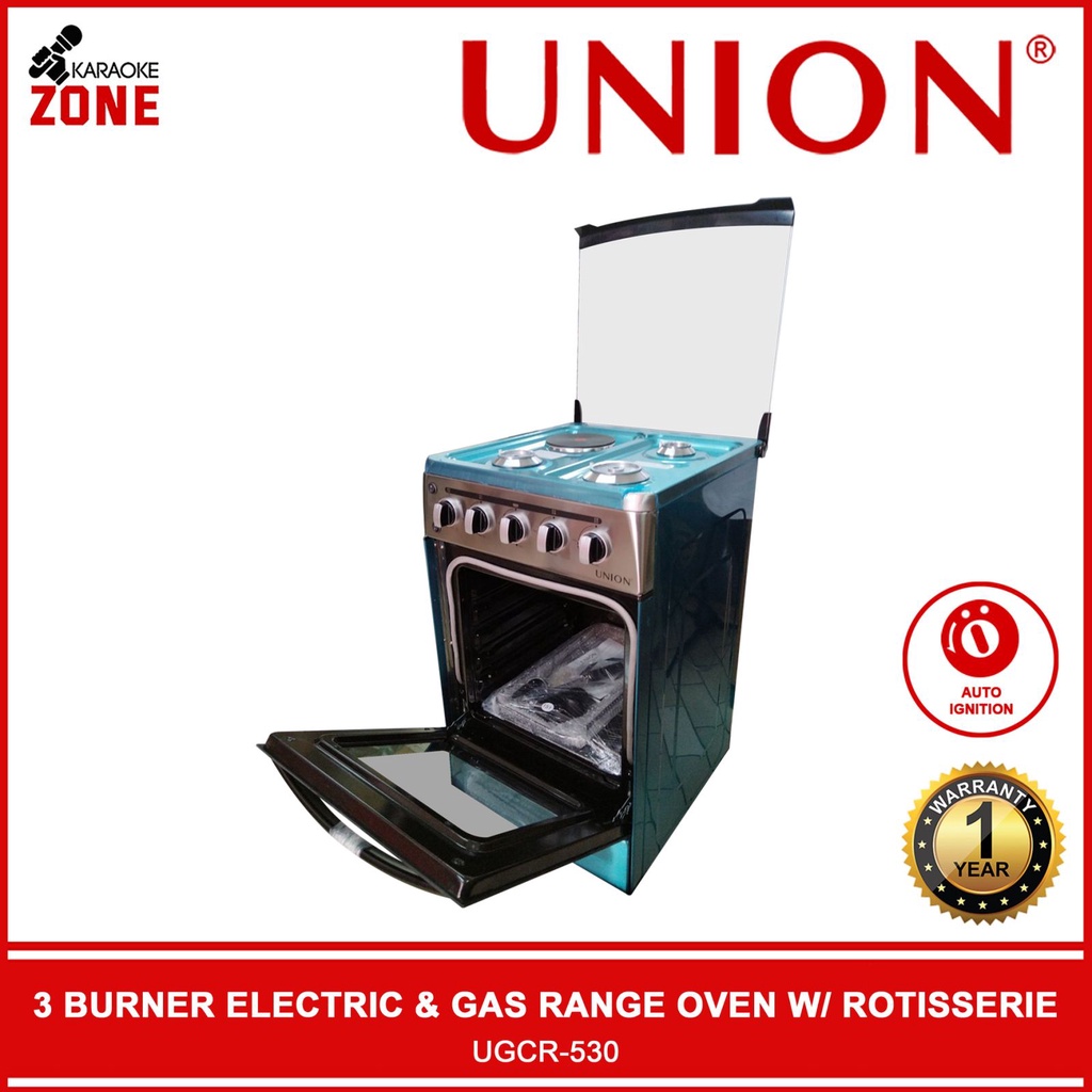 Union UGCR530 Electric & Gas Range / 3 Burners with Auto ignition