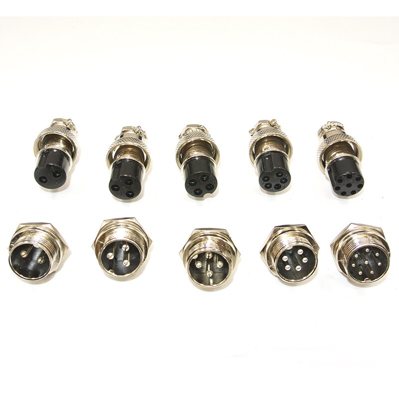 1set GX16 2/3/4/5/6/7/8/9 Pin Male + Female L70-78 16mm Wire Panel Circular CAvi