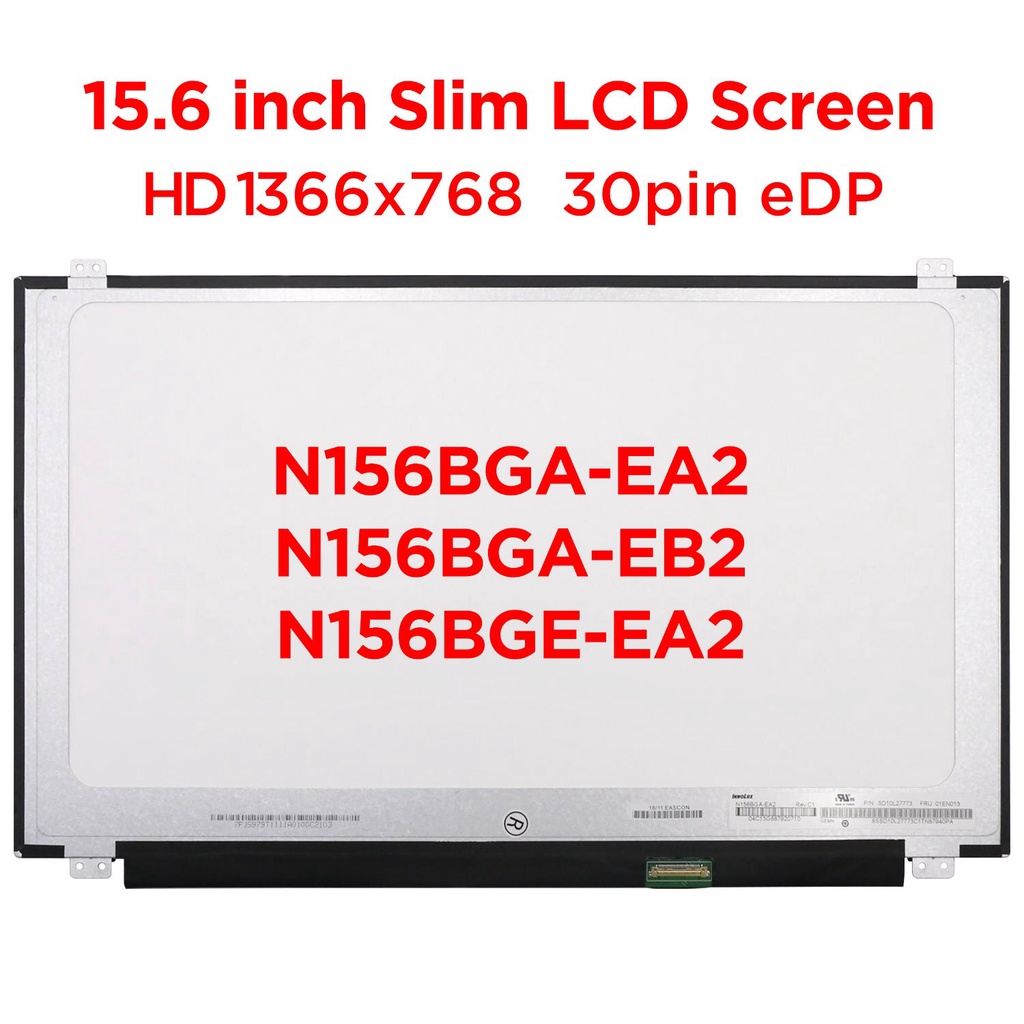 Display Slim LED 15,6 Pollici Per Laptop, Risoluzione 1366x768, 30Pin EDP, N156BGE-E31 - 2
