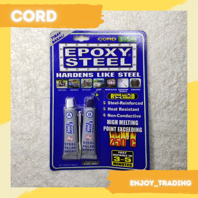 Original CORD Epoxy Steel 3 to 5minutes Fast Setting Heat Resistant