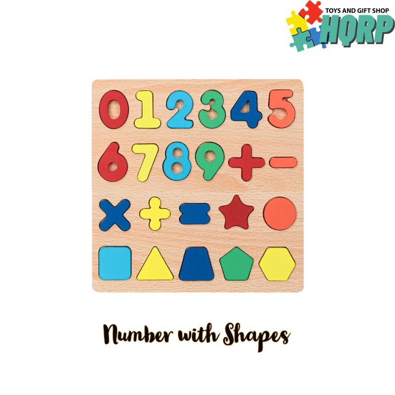 ABC Alphabet Digital Puzzle Wooden Toys Kid Number Letter shape ...
